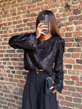 Charger l'image dans la galerie, Blouse noire à paillettes