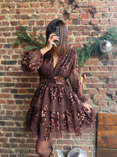 Charger l'image dans la galerie, Robe à strass choco