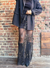 Charger l'image dans la galerie, Jupe noire semi-transparente pailletée