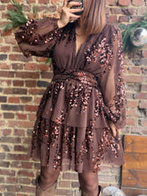 Charger l'image dans la galerie, Robe à strass choco