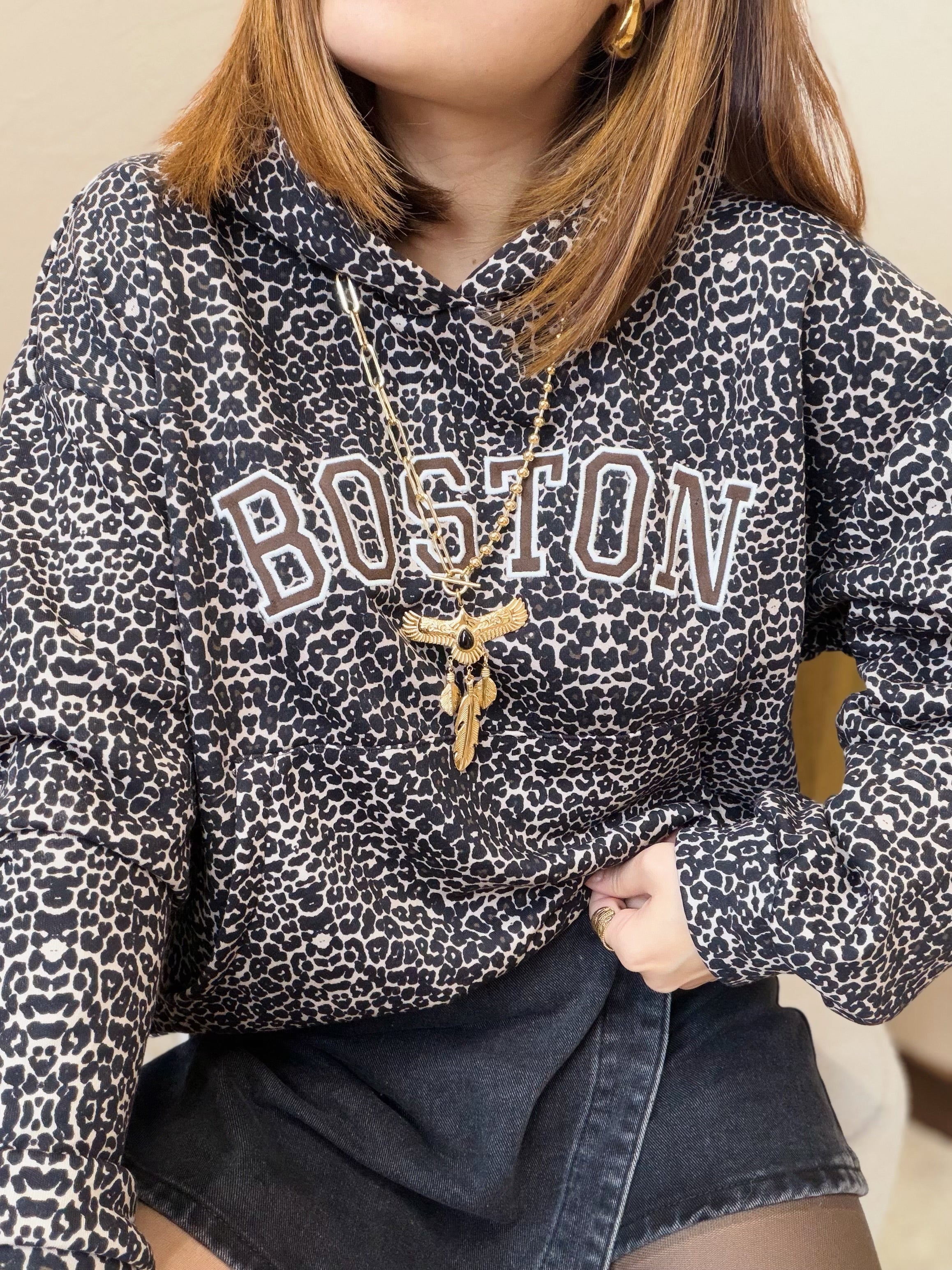 Sweat à capuche léopard