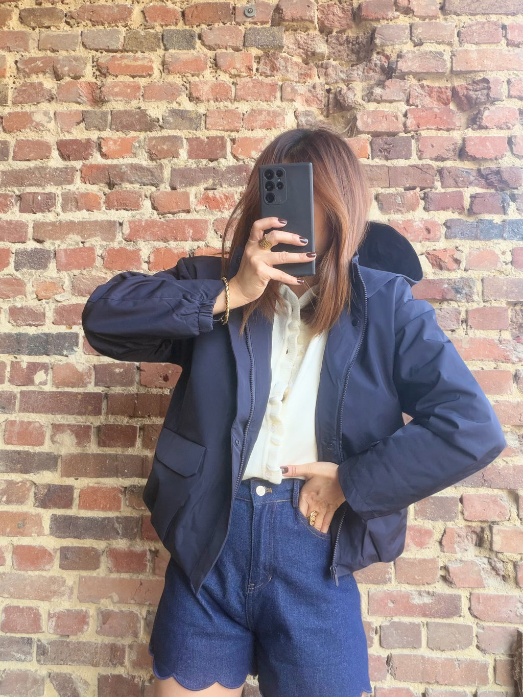 Blouson imperméable bleu marine