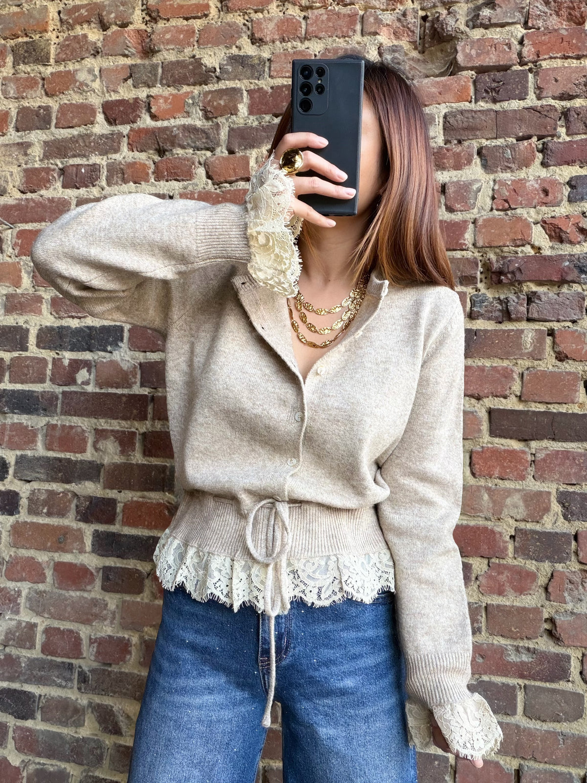Gilet avec dentelle
