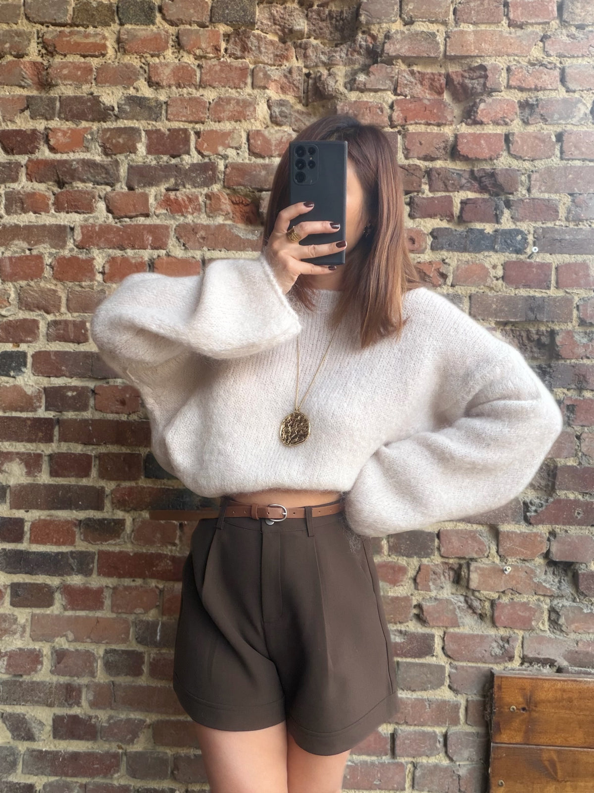Pull mohair beige