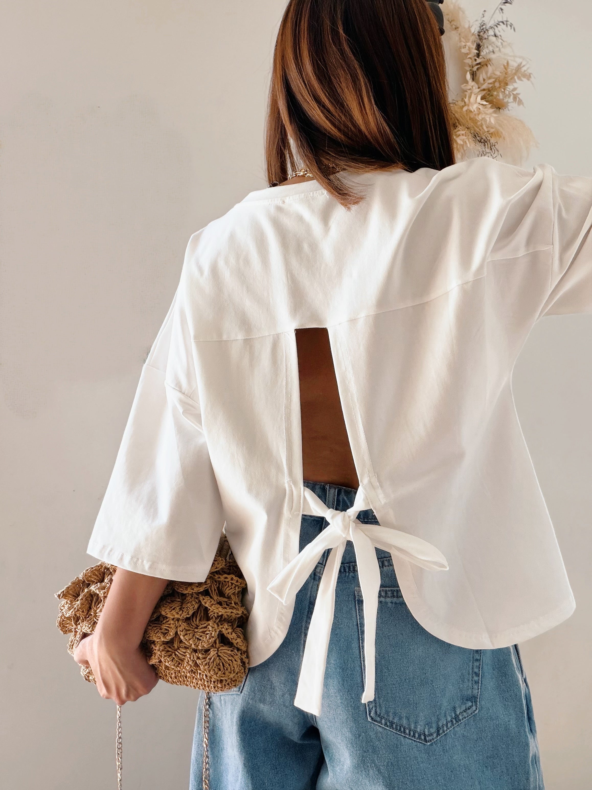 T-shirt blanc dos ouvert