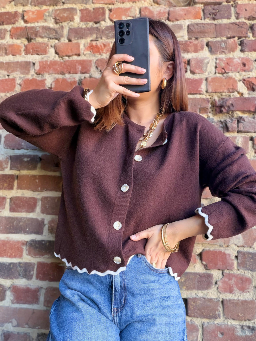 Gilet choco avec des effets vagues