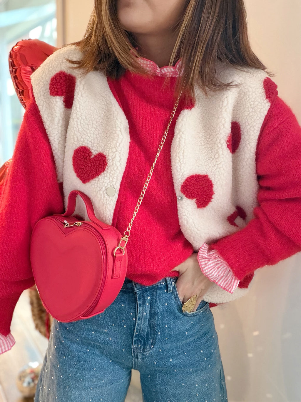 Veste moumoute écrue sans manches