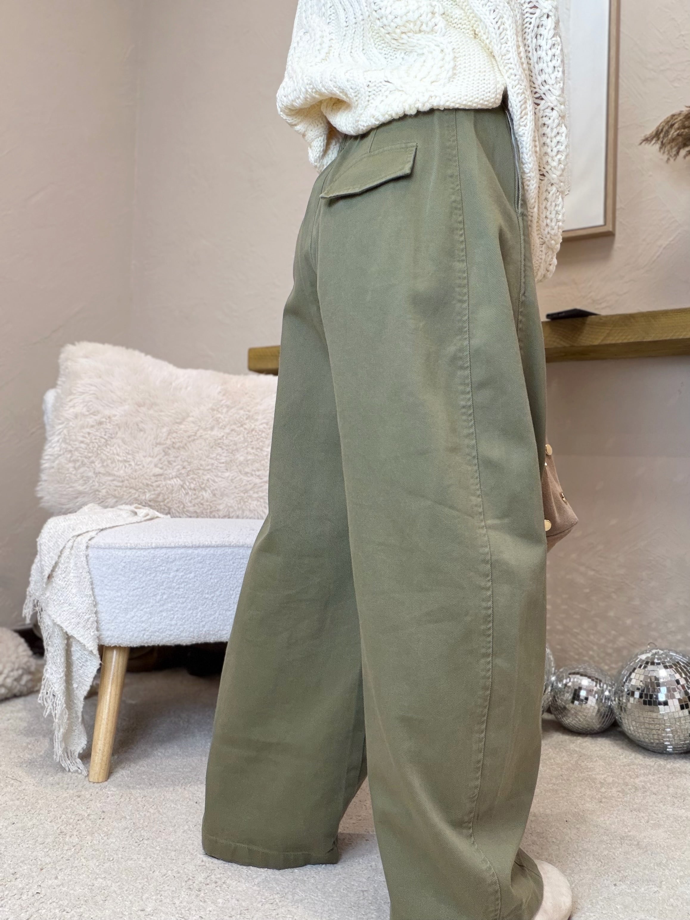 Pantalon ballon wide kaki