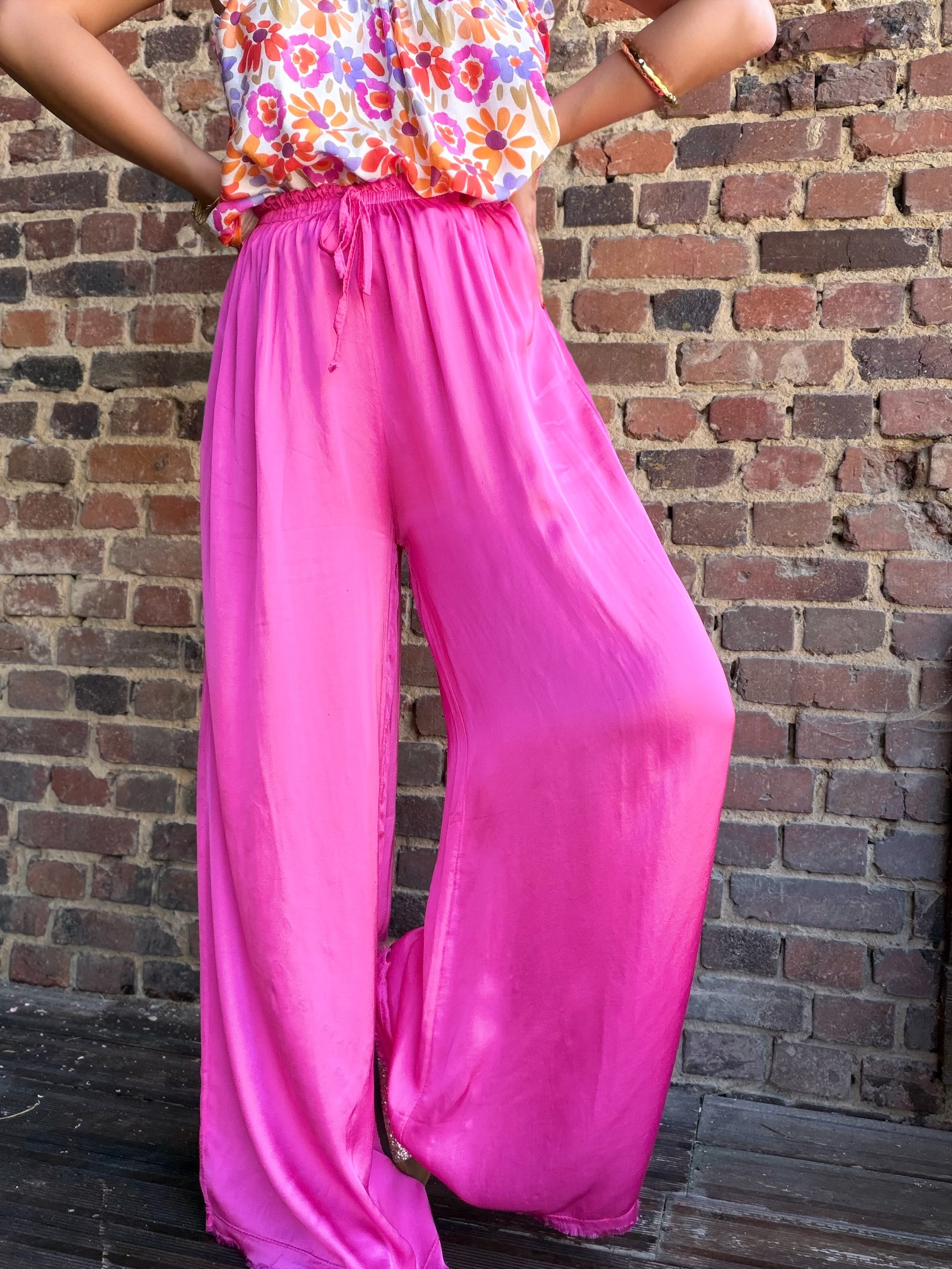Pantalon fluide rose