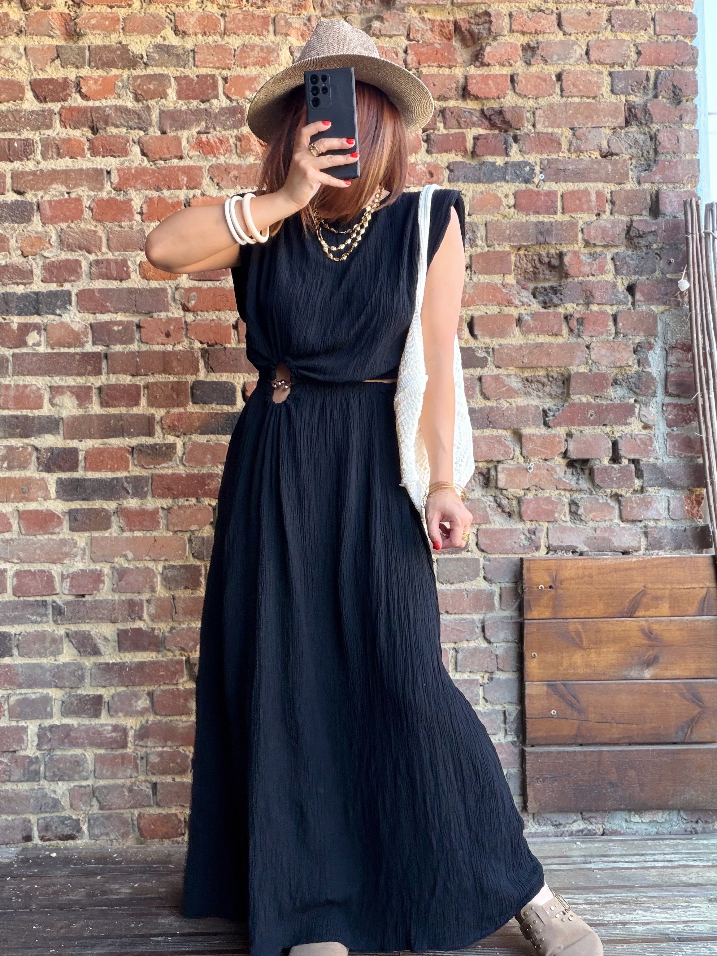 Ensemble crépon noir