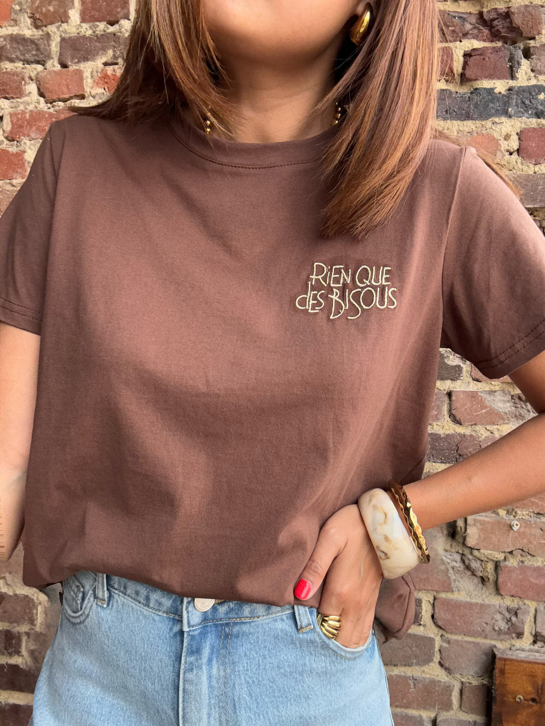 T-shirt rien que des bisous choco