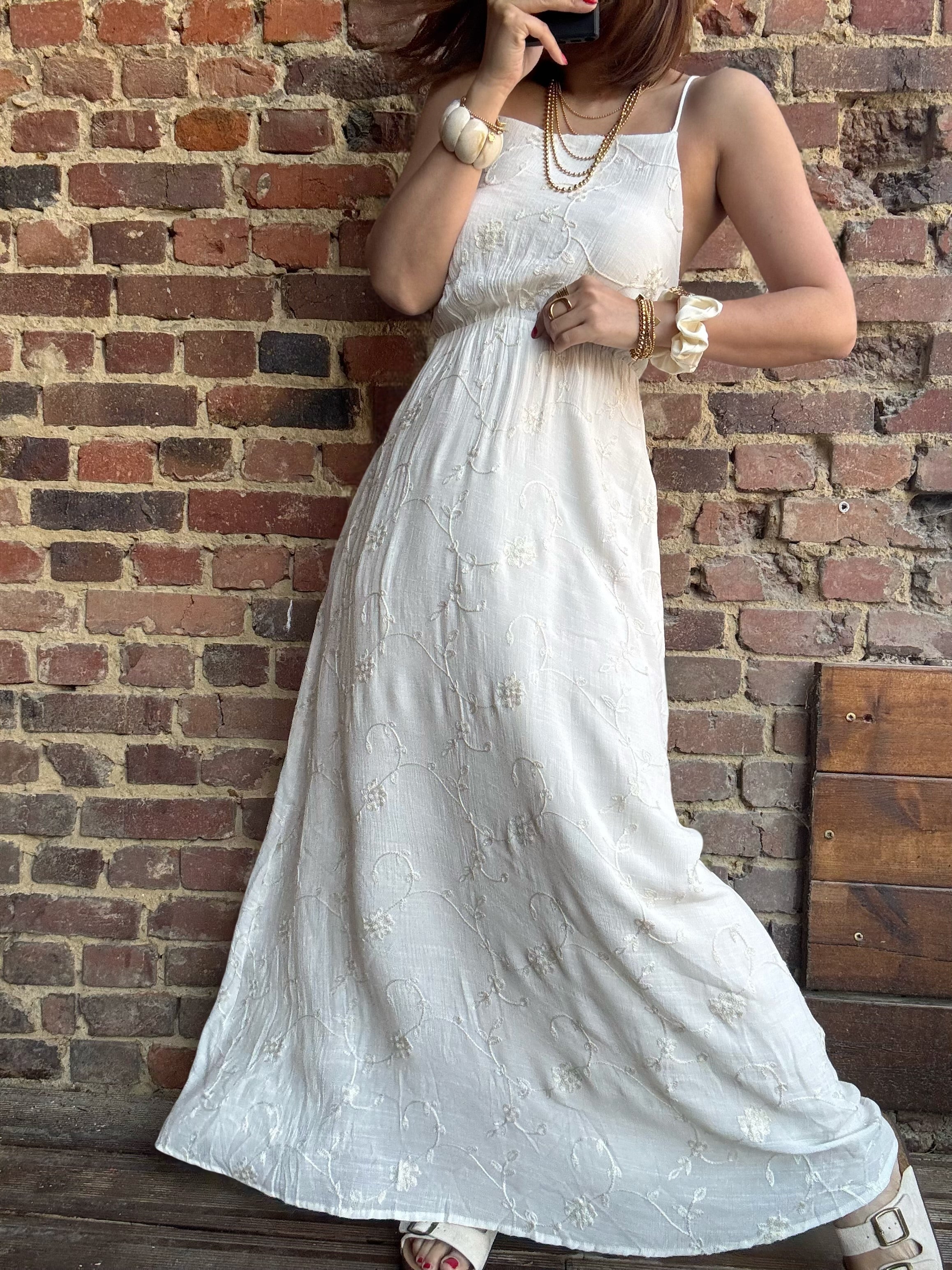 Robe longue écrue