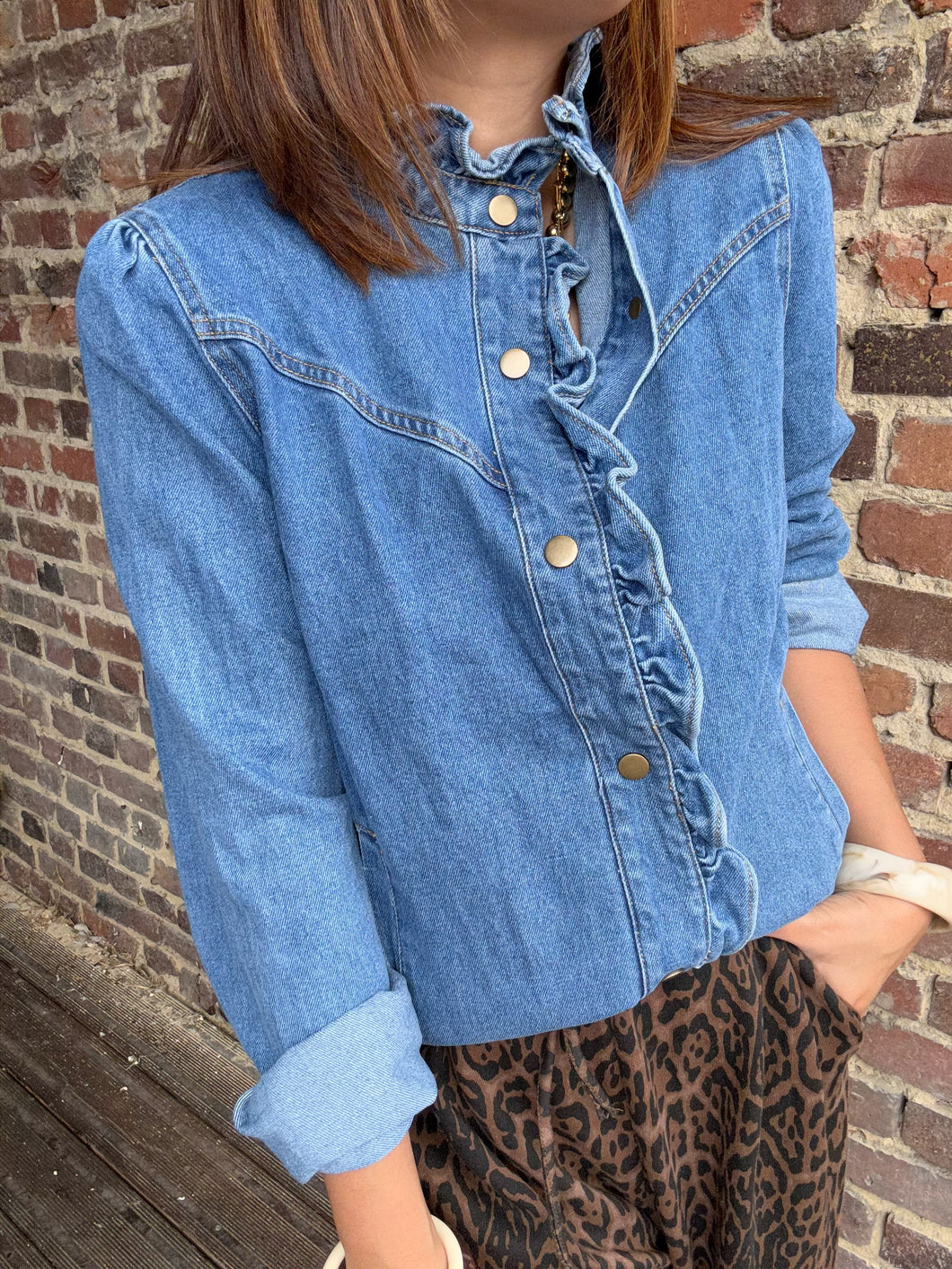 Veste en jean bleu