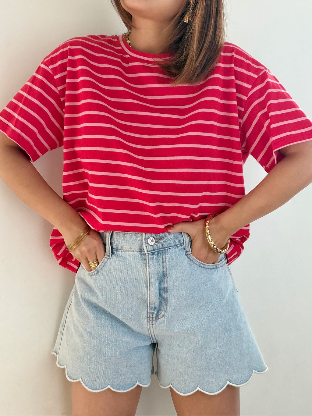 Tshirt rouge croisé