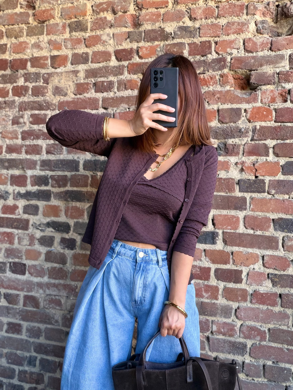 Gilet manches longues choco