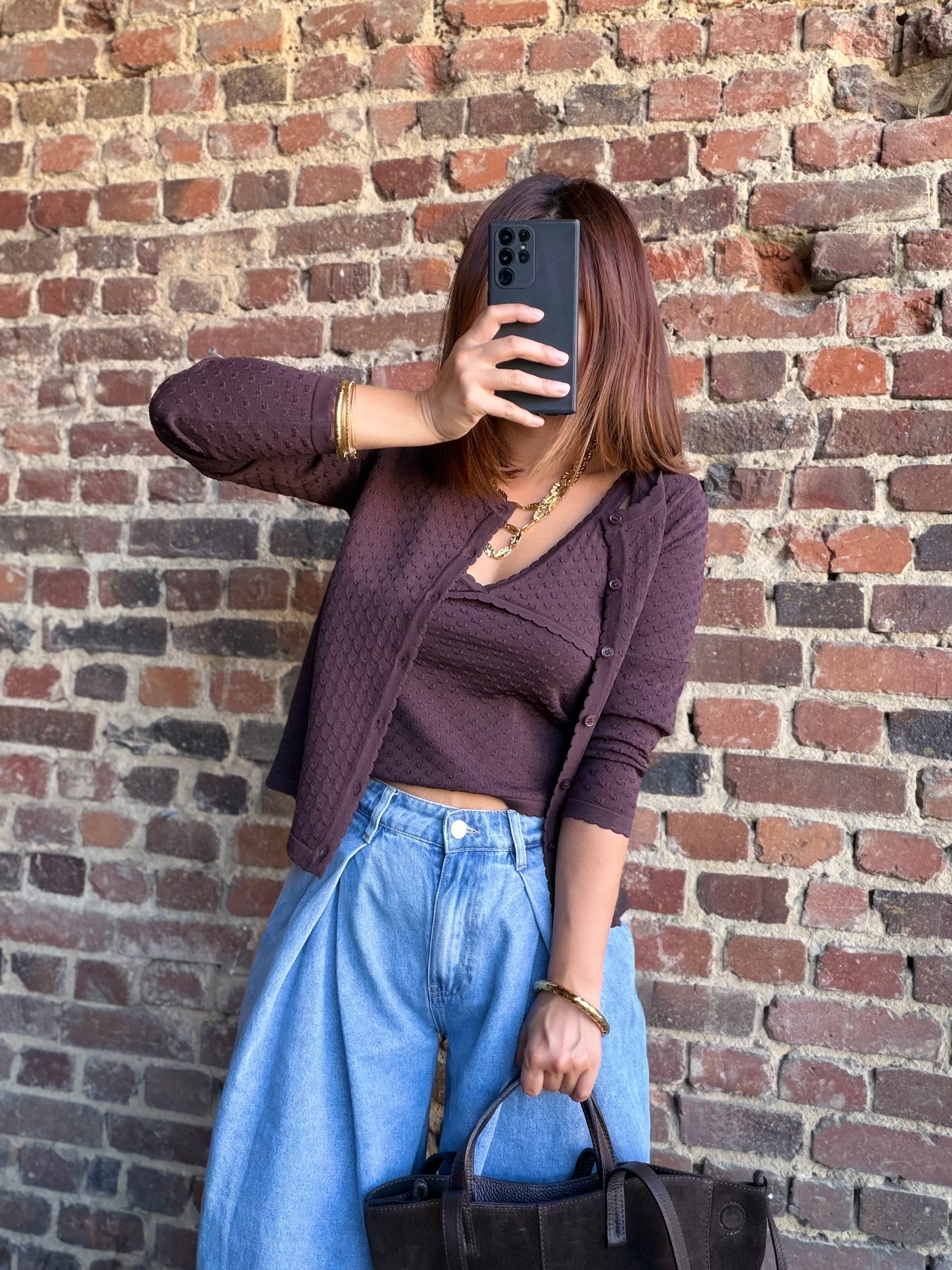 Gilet manches longues choco