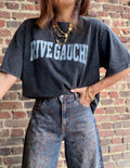 T-shirt rive gauche gris foncé  effet délavé