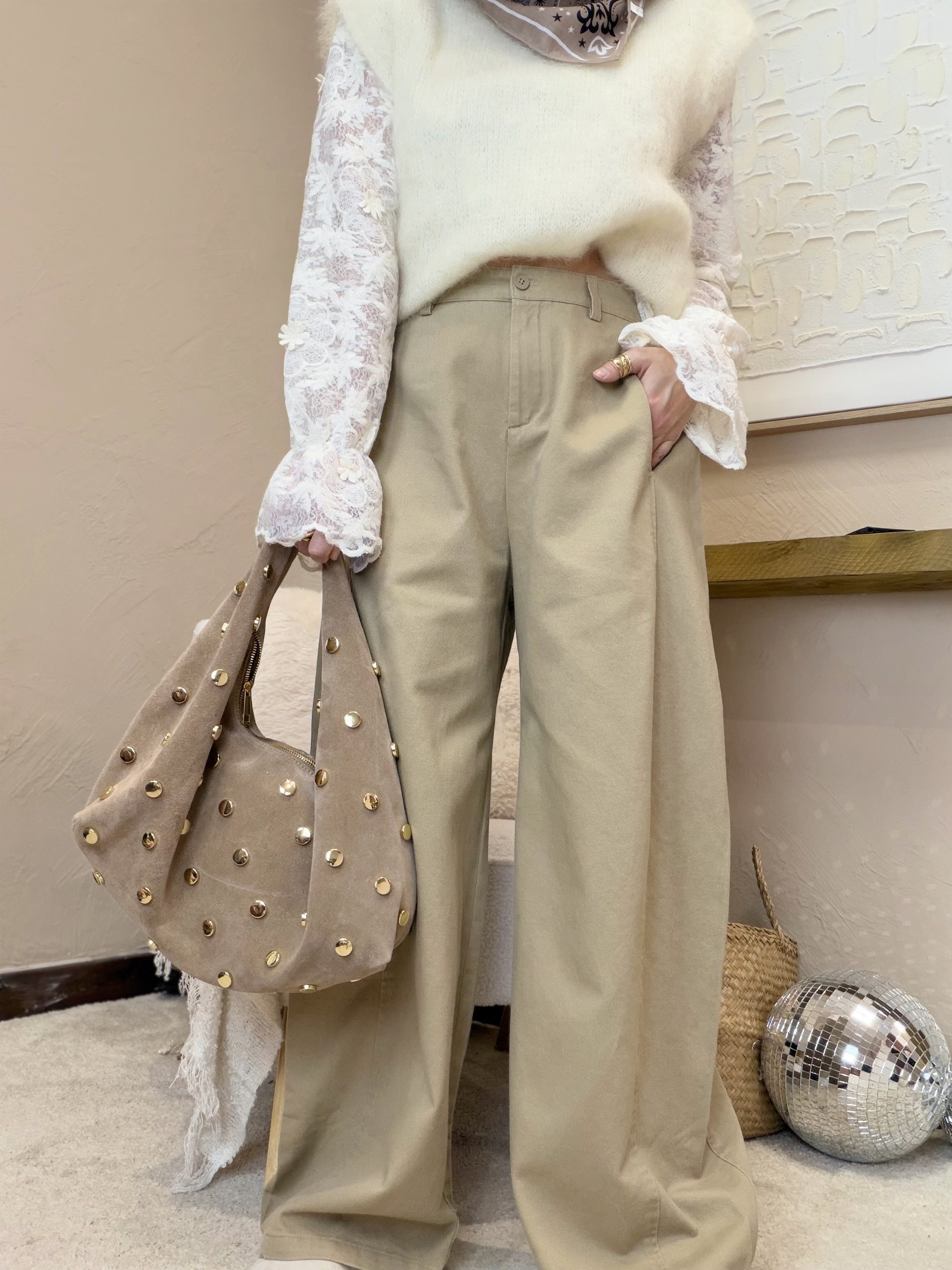 Pantalon ballon wide sable