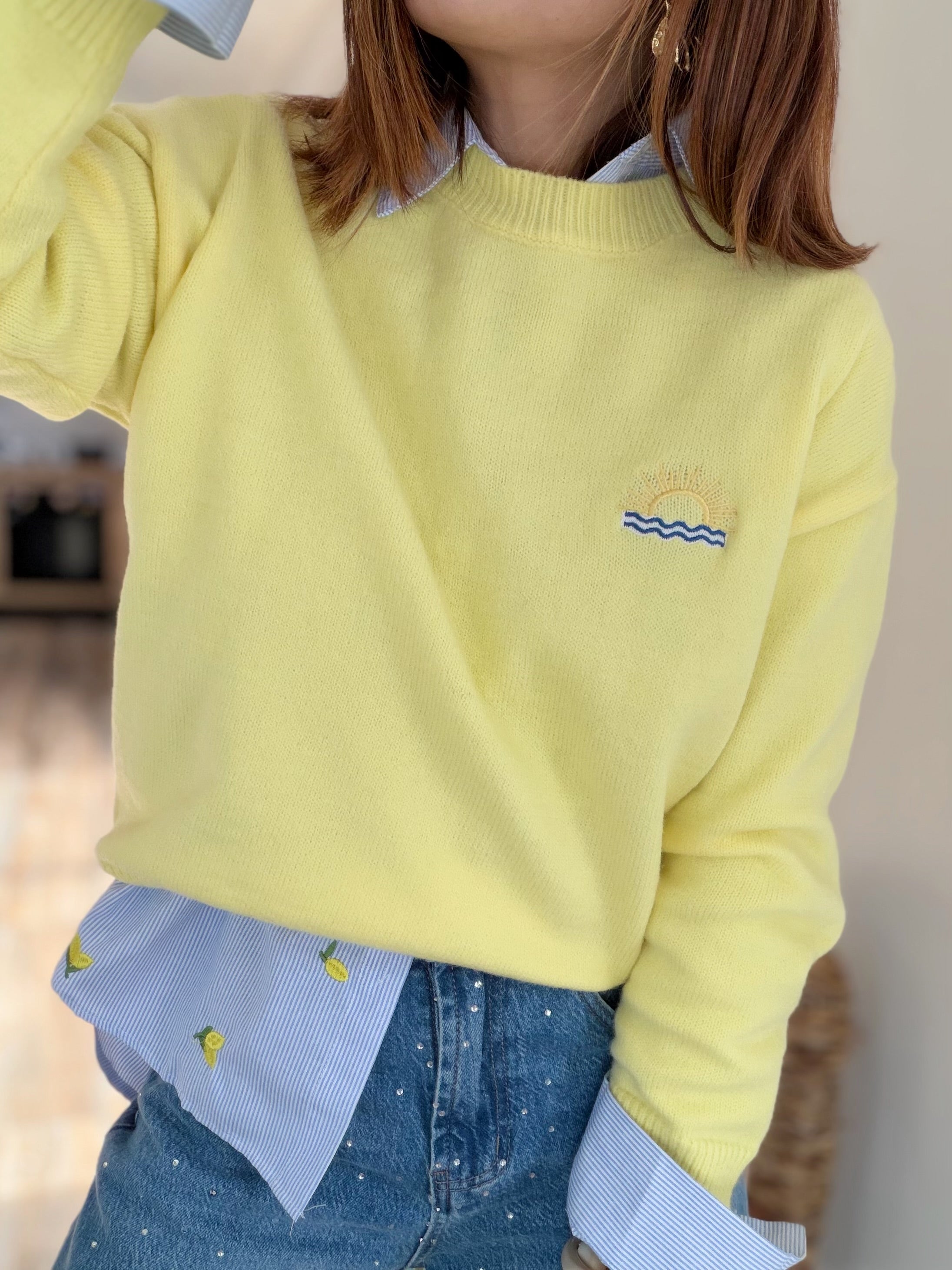 Pull jaune soleil