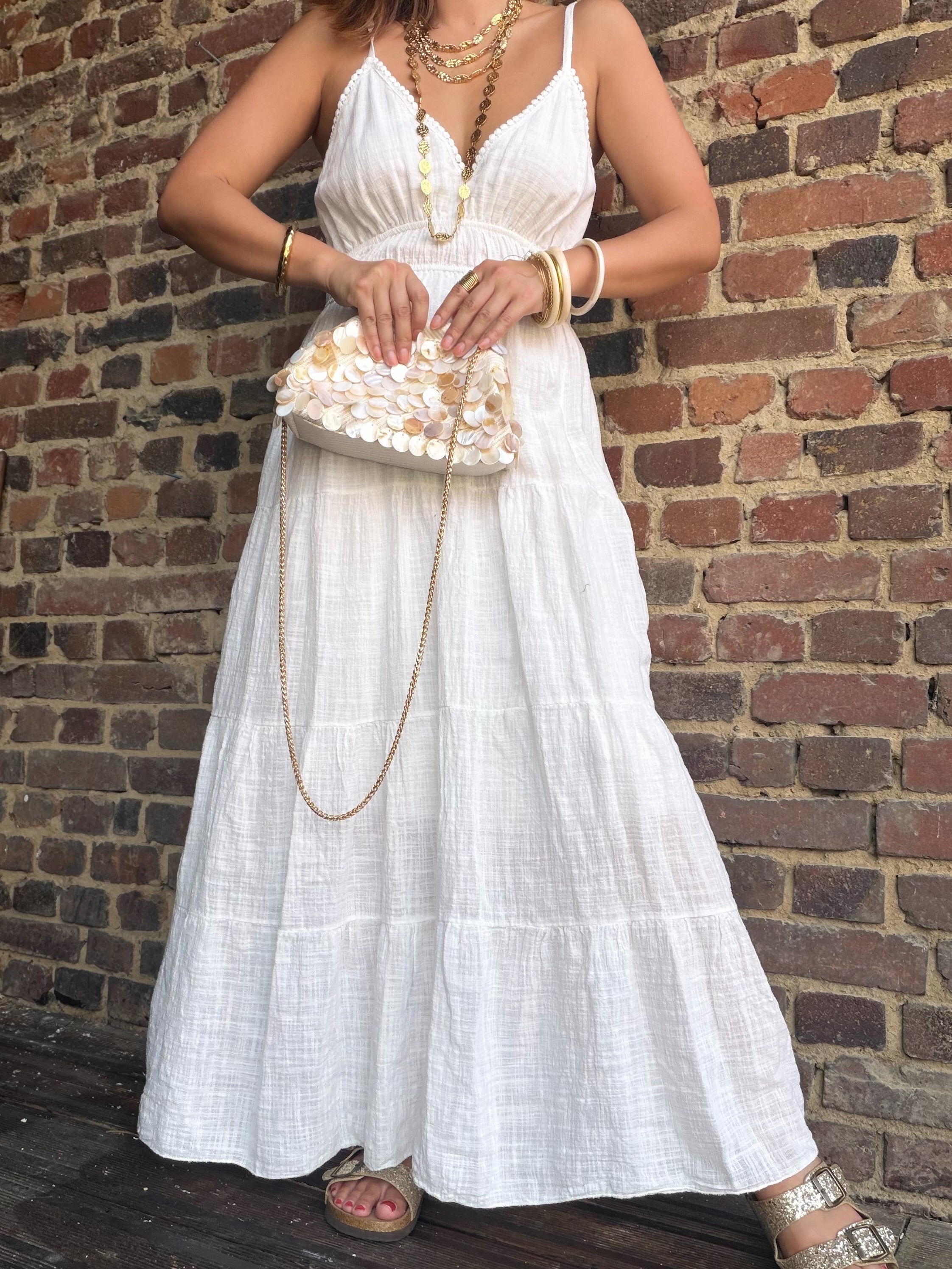 Robe dos nu noeud blanche