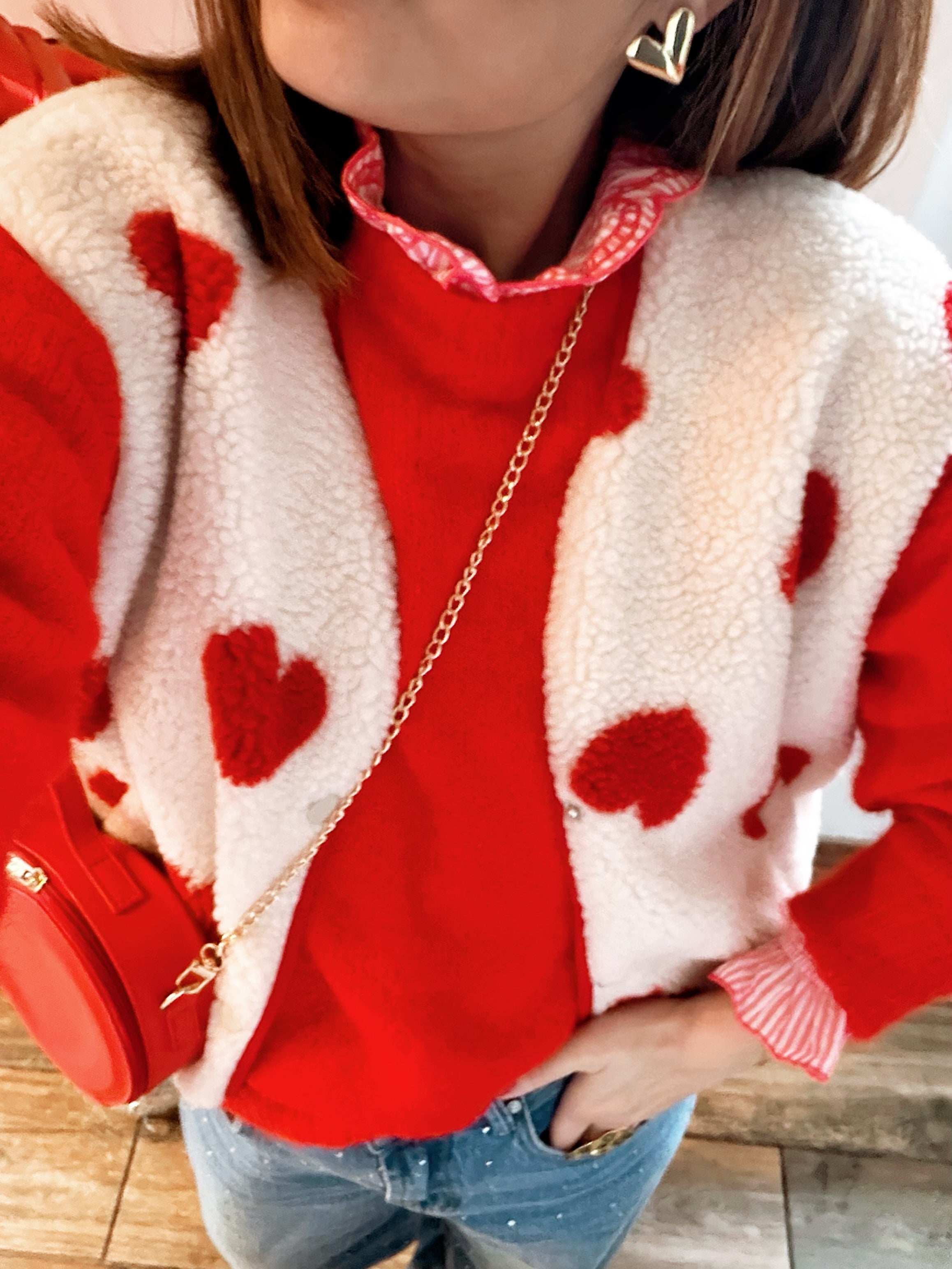 Chemise rouge  à rayures