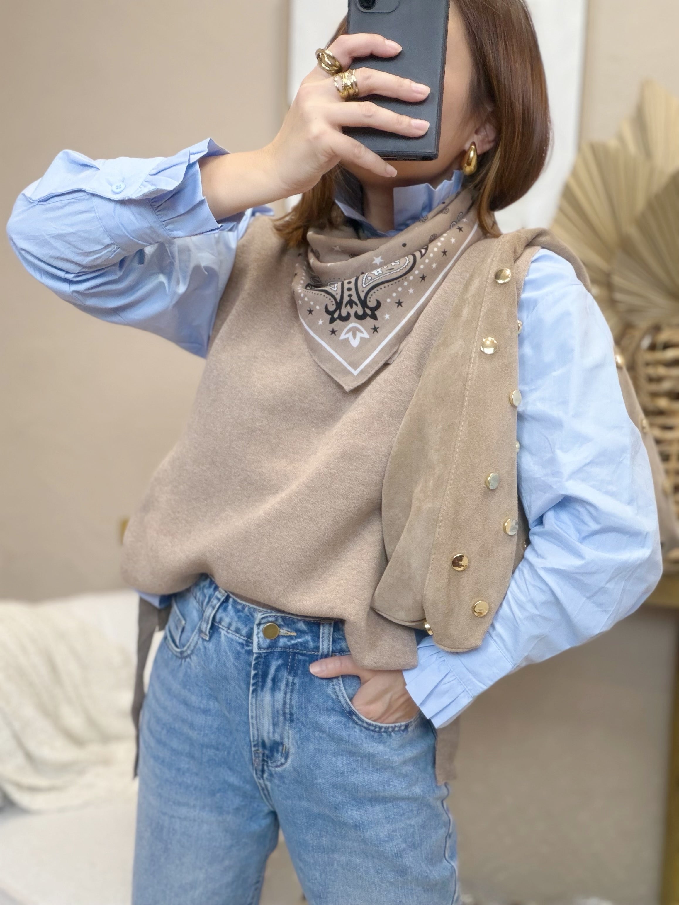 Foulard Bandana taupe