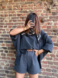 Sweat oversize noir délavé
