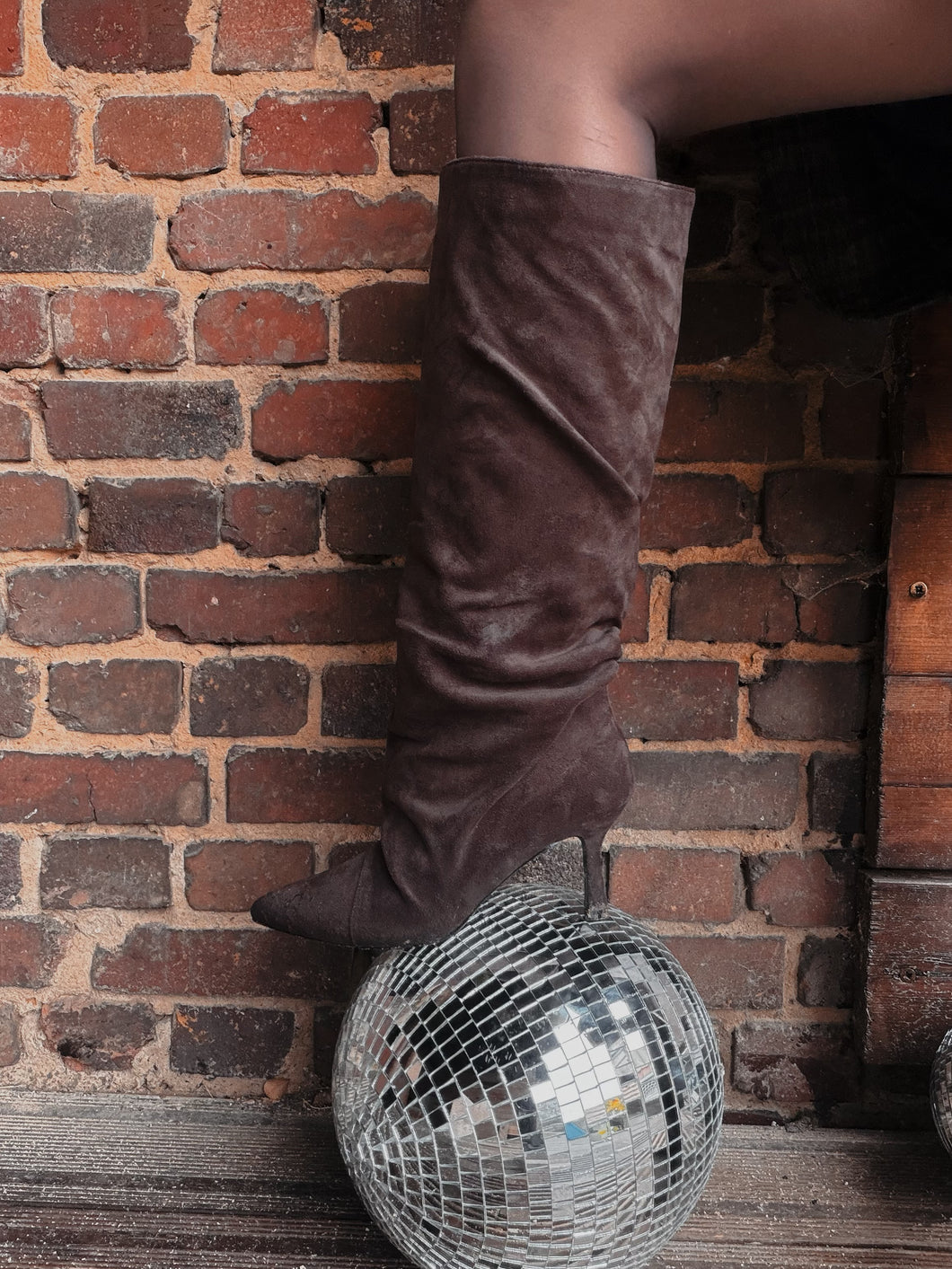 Bottes en suédine choco