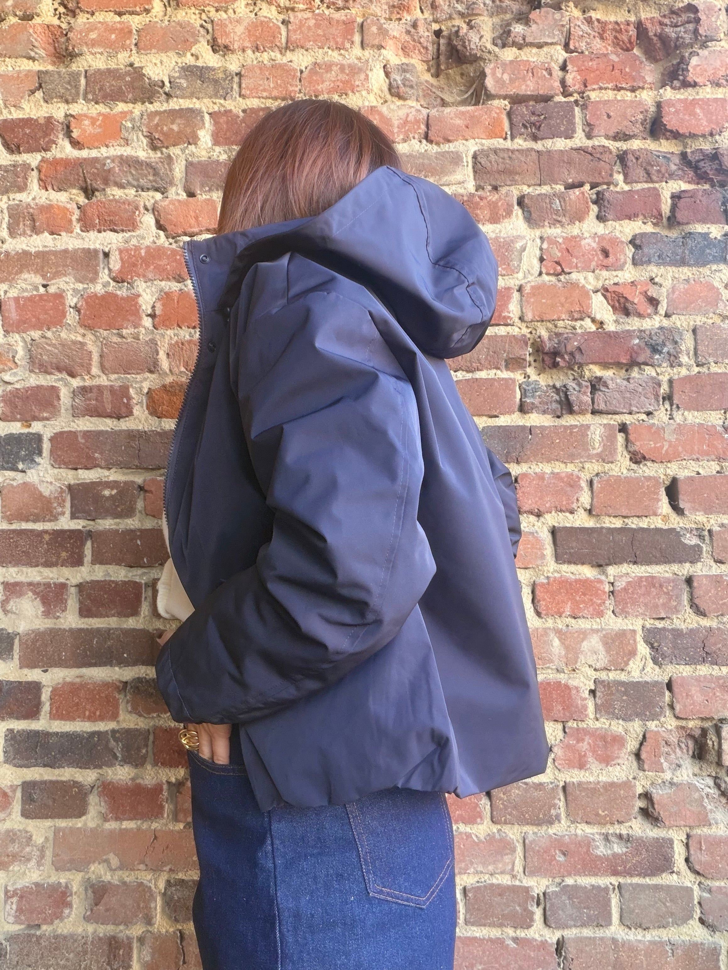 Blouson imperméable bleu marine