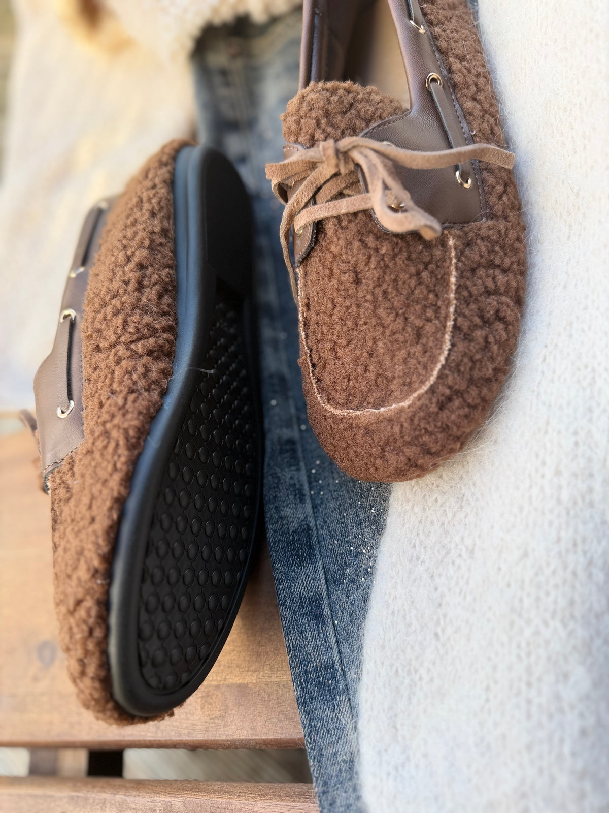 Mocassins moumoute choco