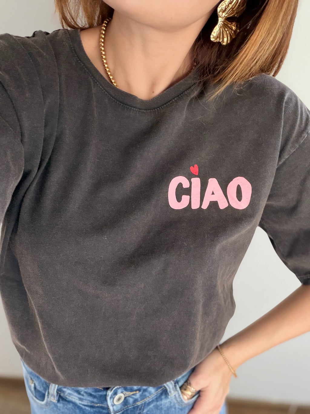 T shirt Ciao gris