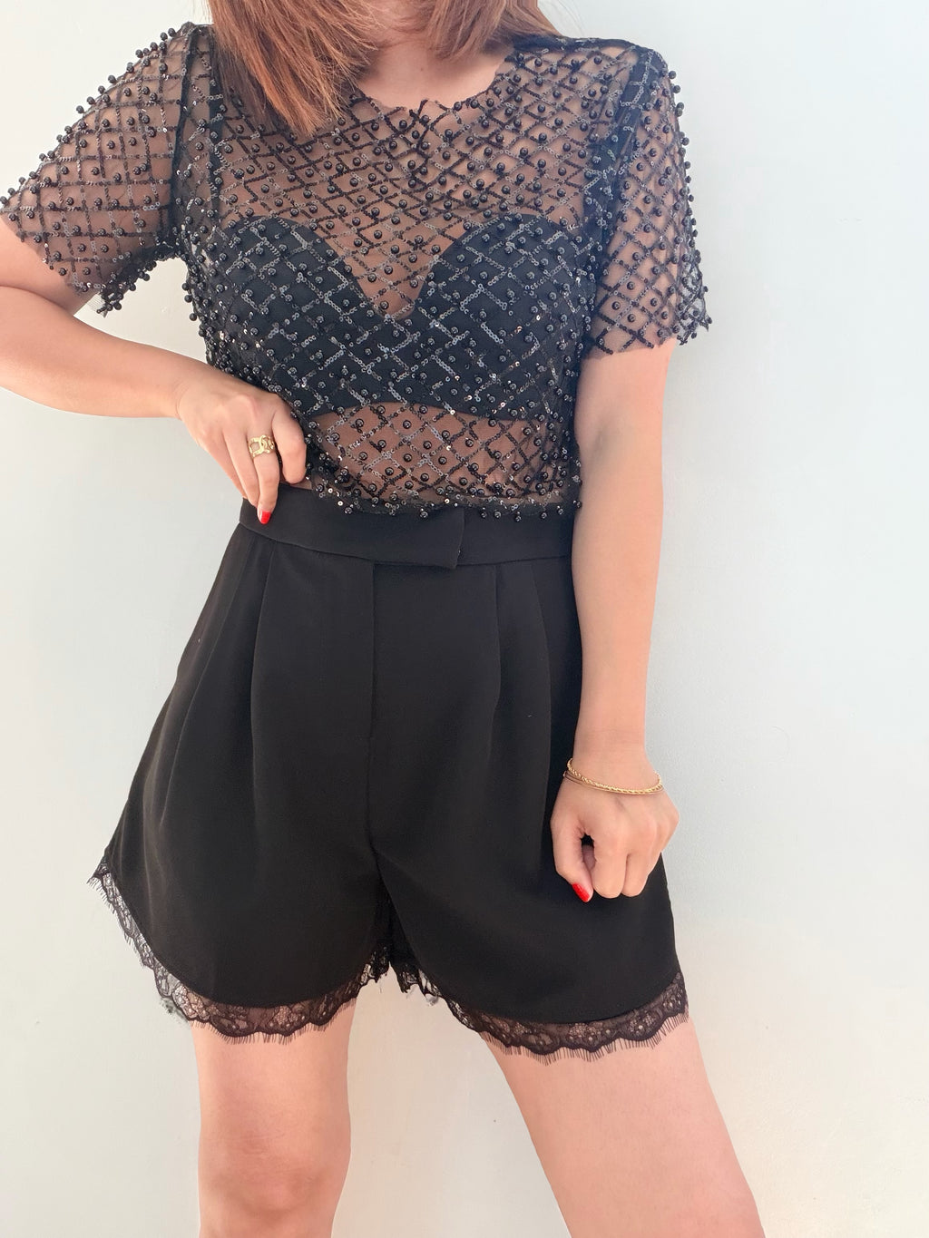 Short  noir dentelle