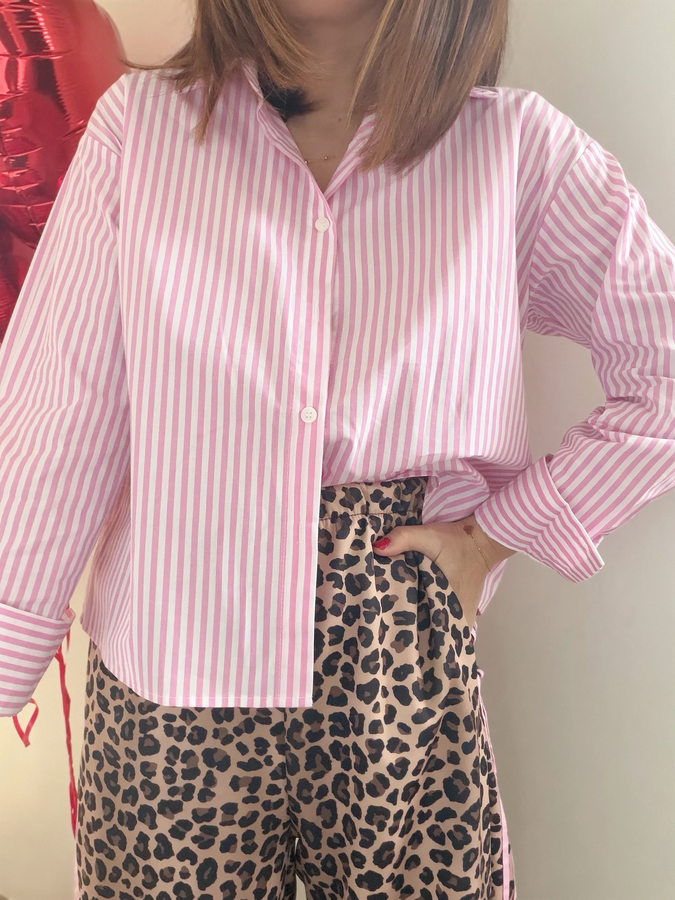 Chemisier rose à nouer dans le dos