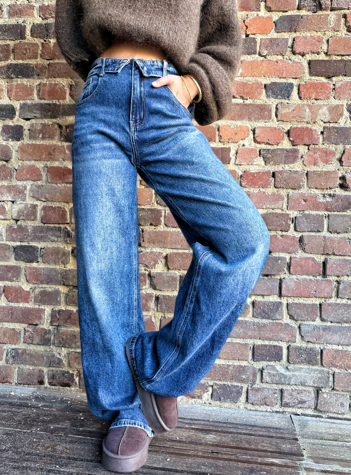 Jean avec taille retournée