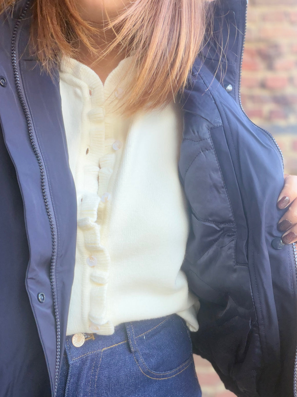 Blouson imperméable bleu marine