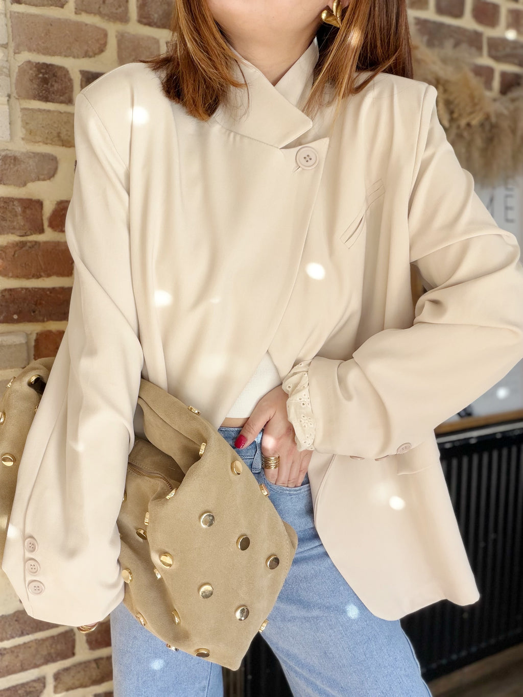 Blazer croisé écru - PRECOMMANDE