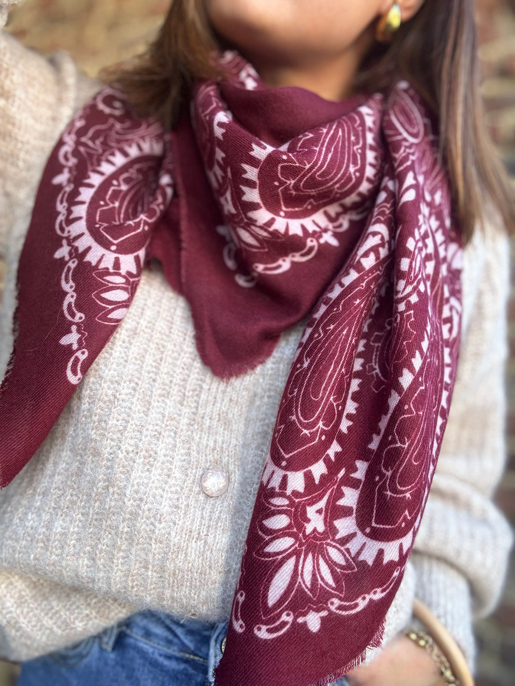 Écharpe Bandana bordeaux