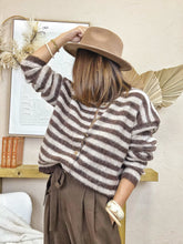 Charger l&#39;image dans la galerie, Gilet rayures choco
