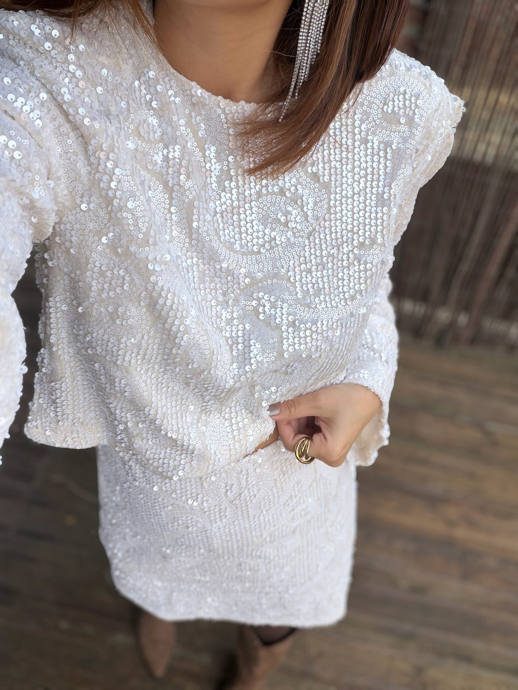 Blouse écrue à strass