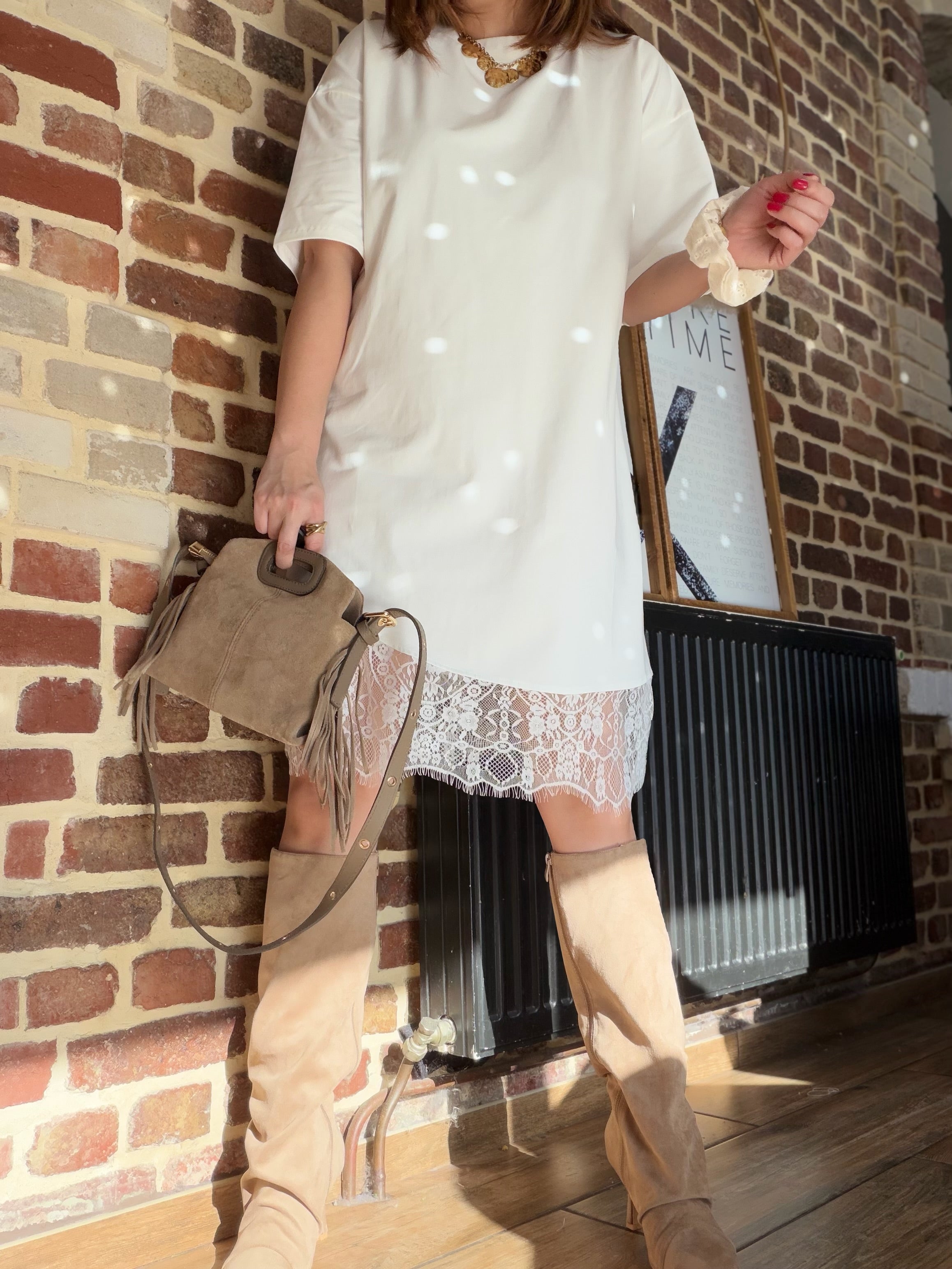 Robe blanc bas dentelle