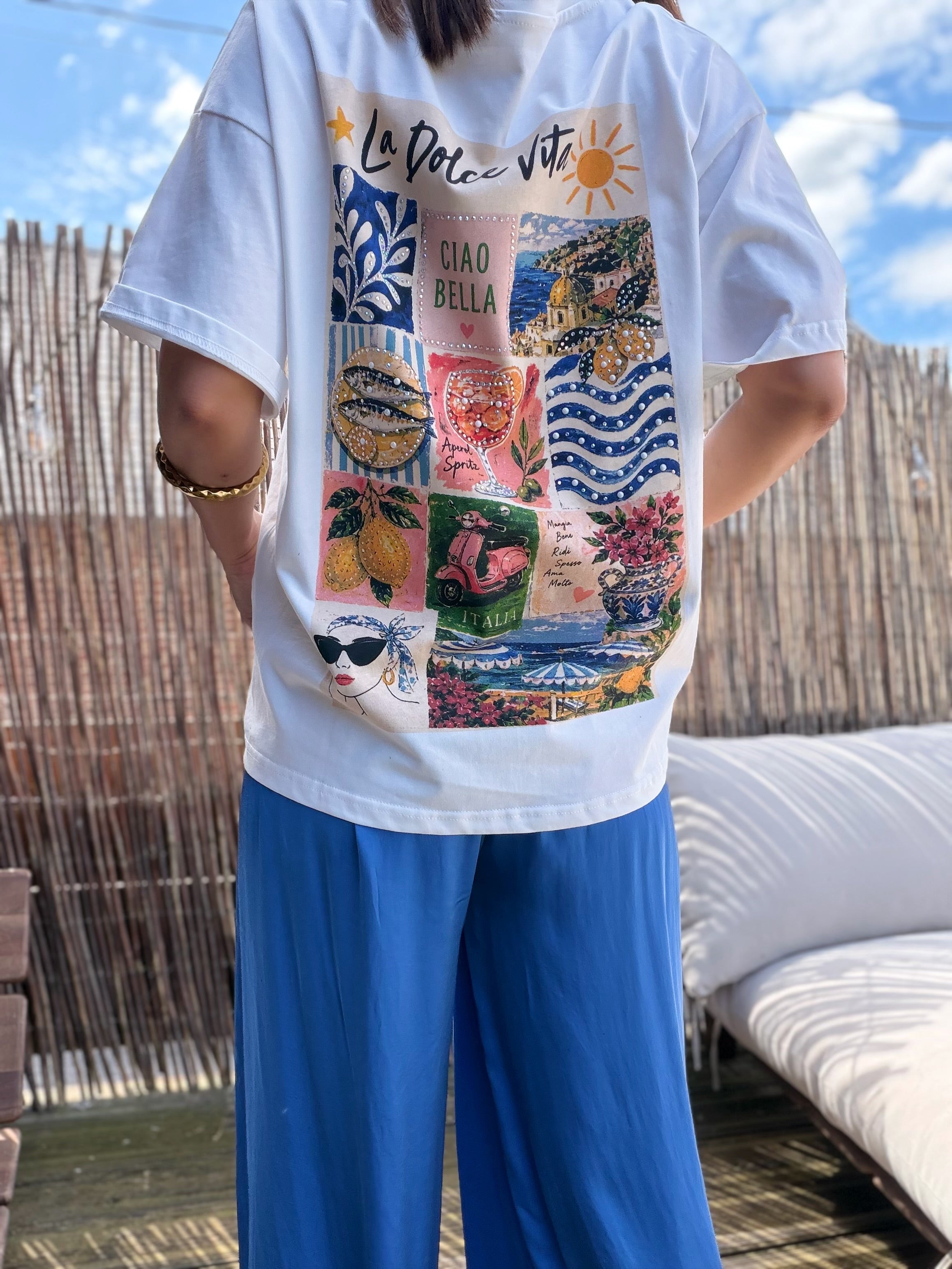 Pantalon fluide bleu
