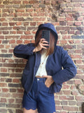 Blouson imperméable bleu marine