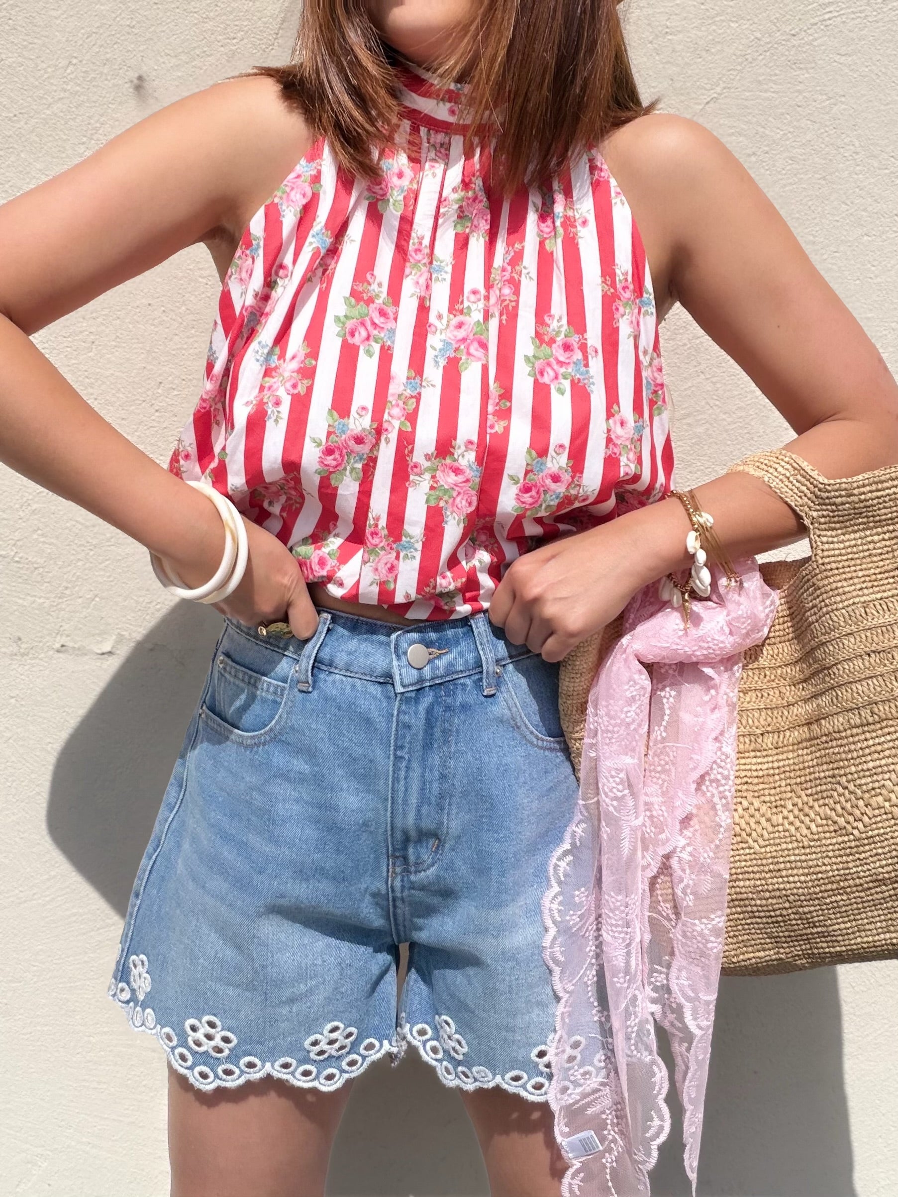 Foulard triangle dentelle