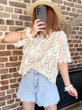 Blouse écrue manches courtes