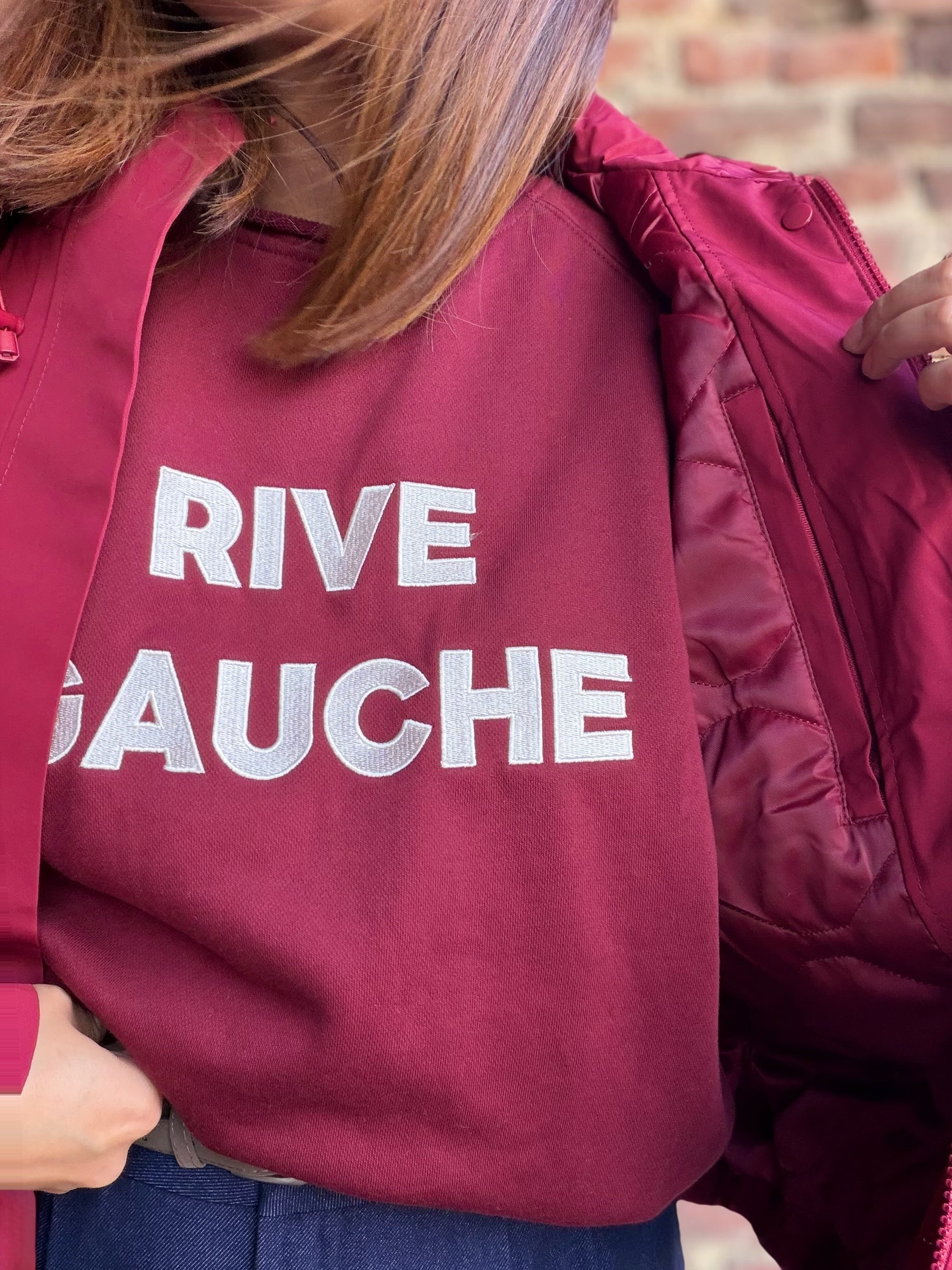 Blouson imperméable rouge bordeaux