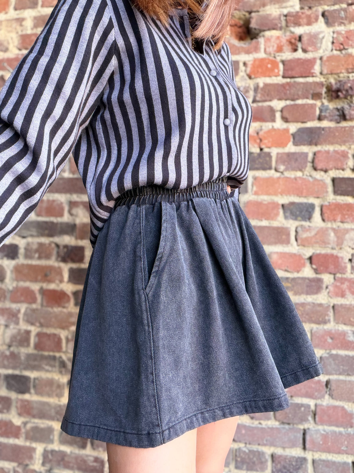 Short en jean noir