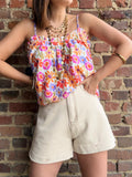 Short à revers beige