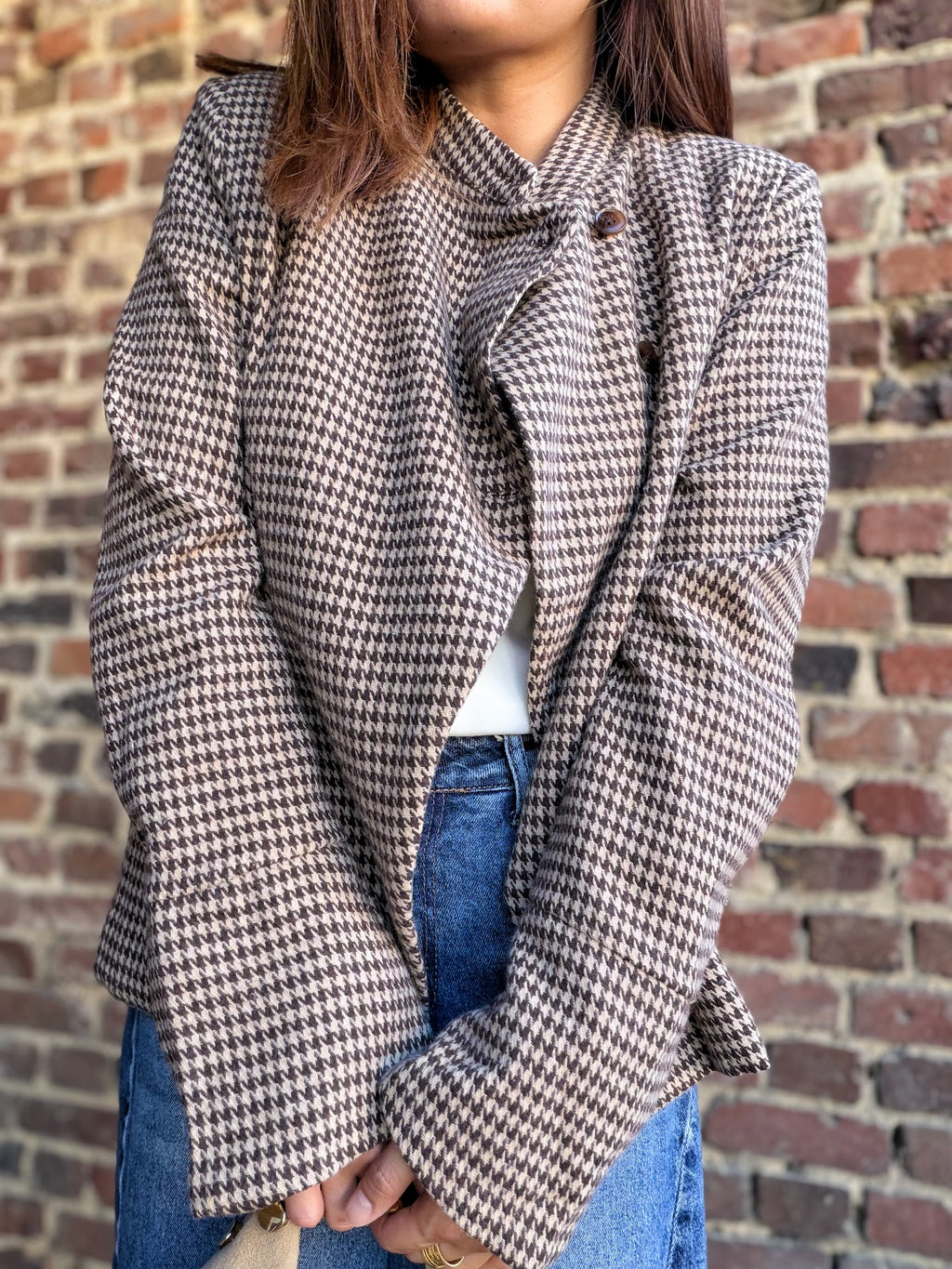 Blazer motif pied de poule