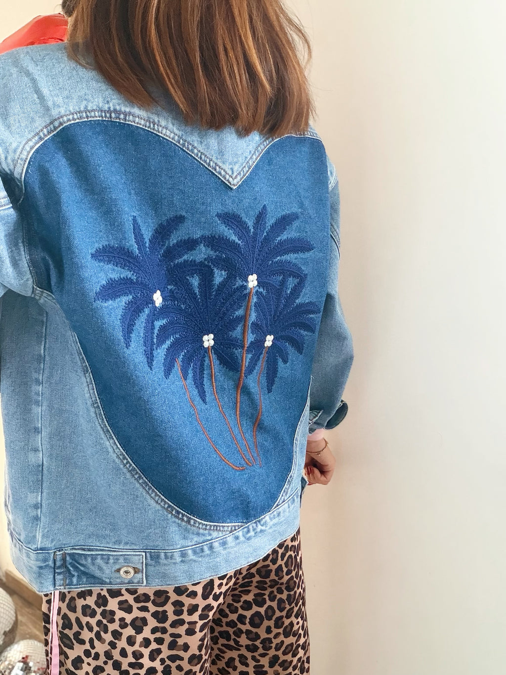 Veste en jean palmier