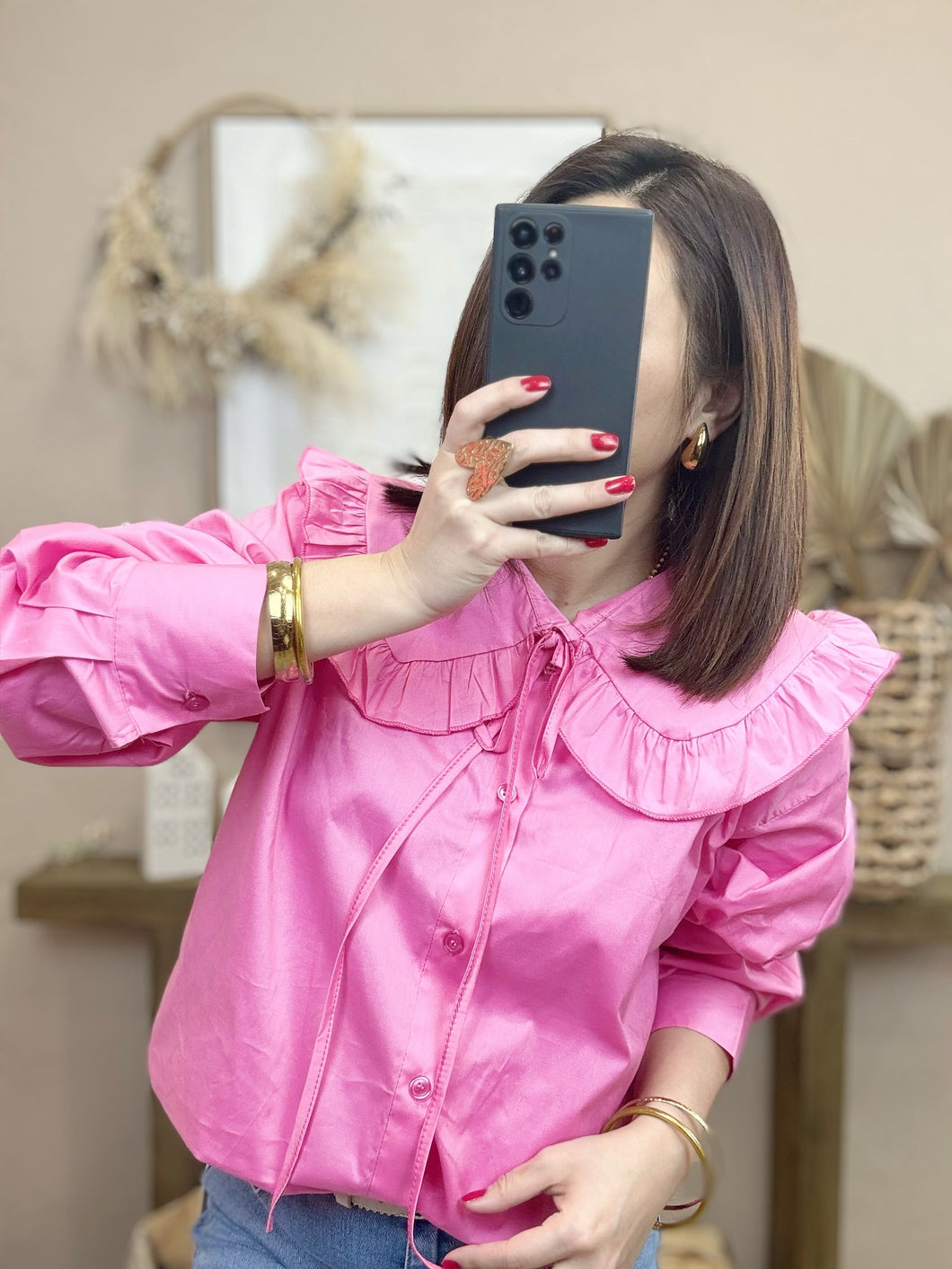 Blouse rose fluo